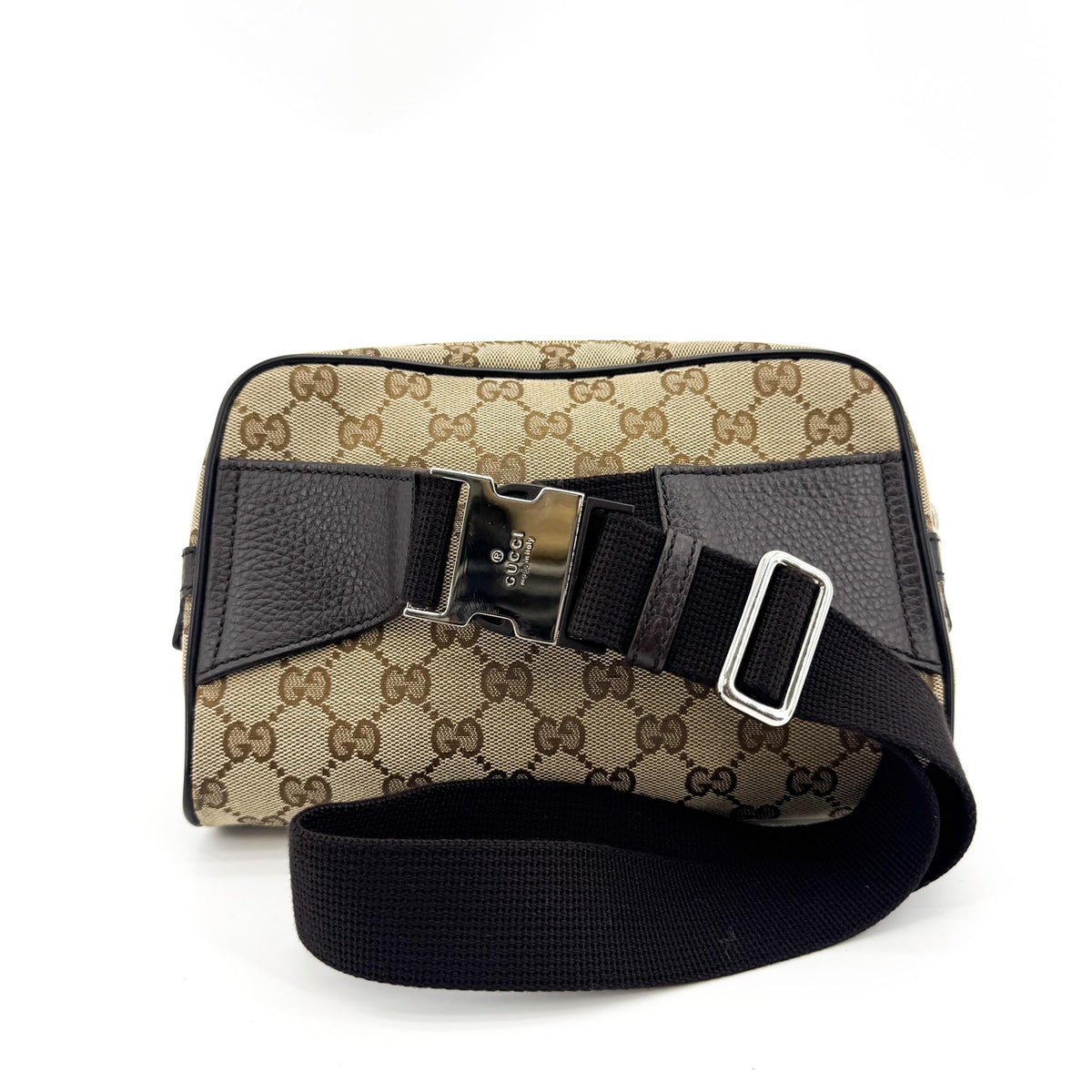 Gucci Waist Belt Gg Canvas Beige Canvas Handbag (Pre-Owned)