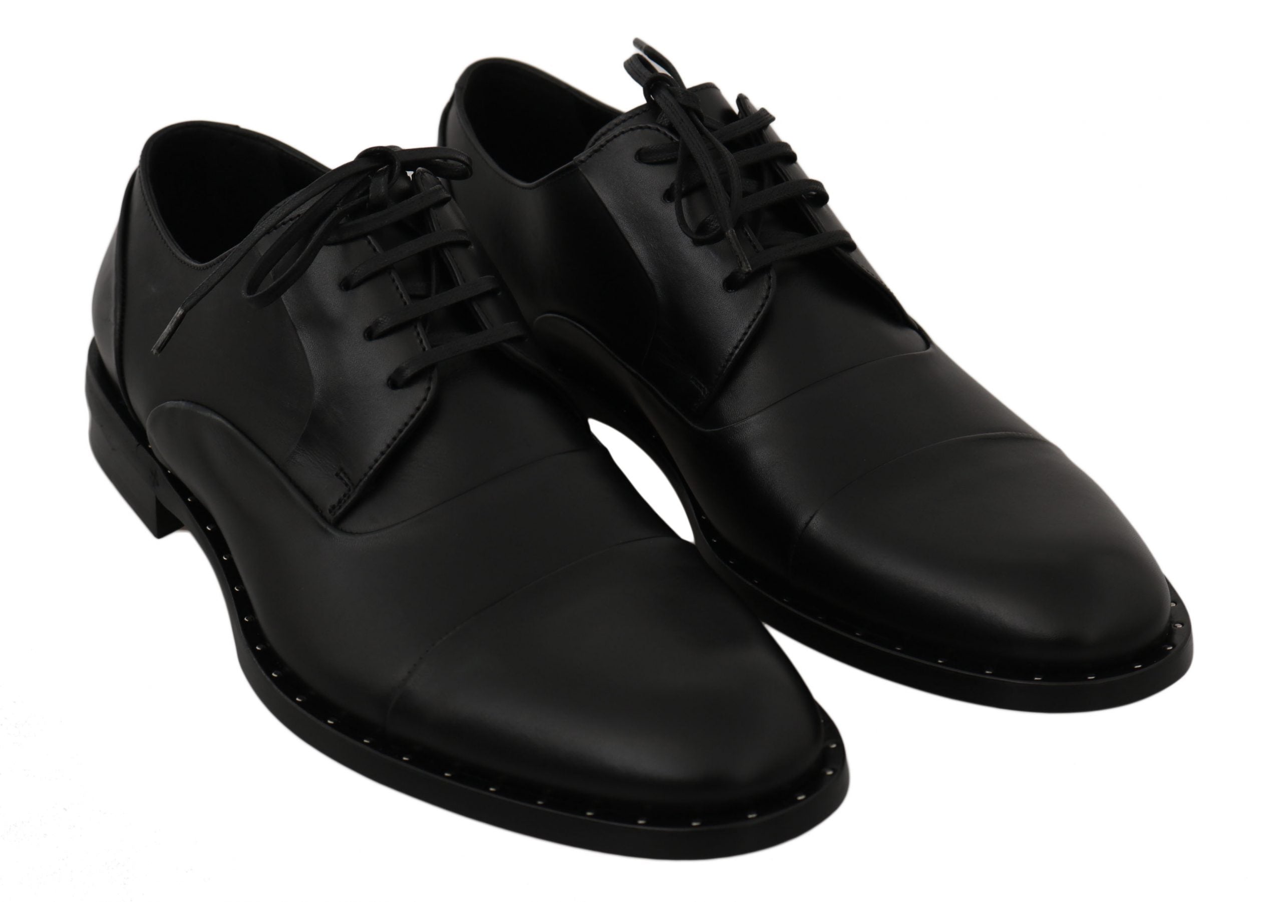 Dolce & Gabbana Black Leather Derby Formal Men's Shoes