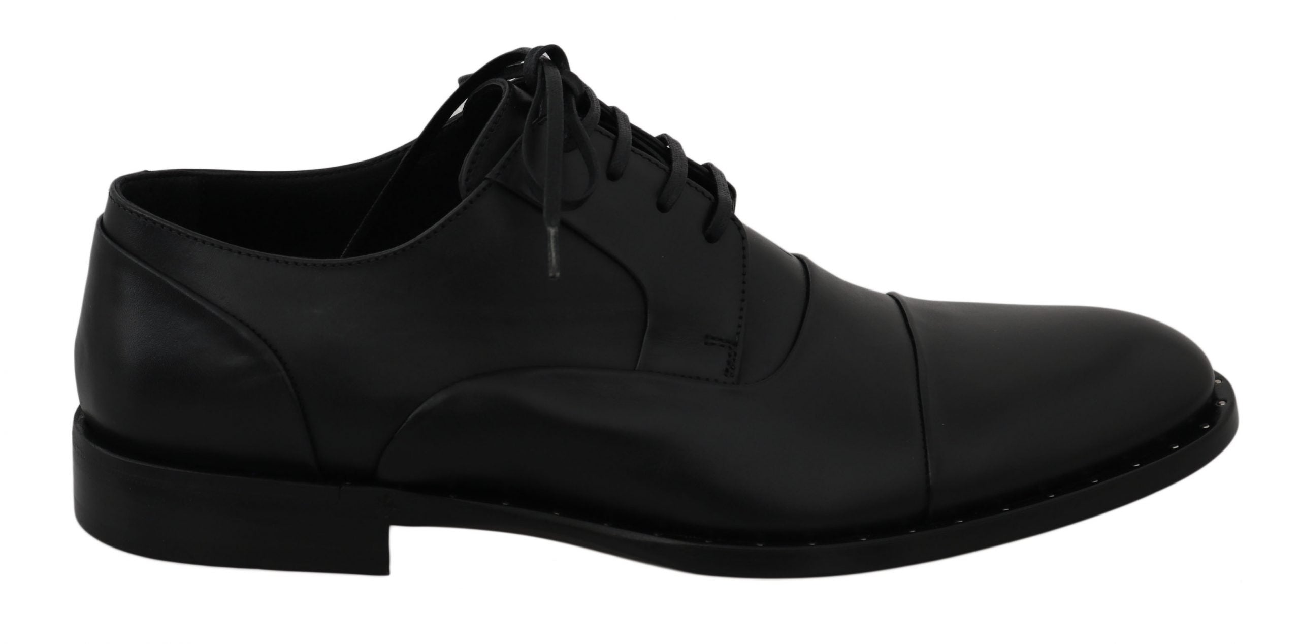 Dolce & Gabbana Black Leather Derby Formal Men's Shoes
