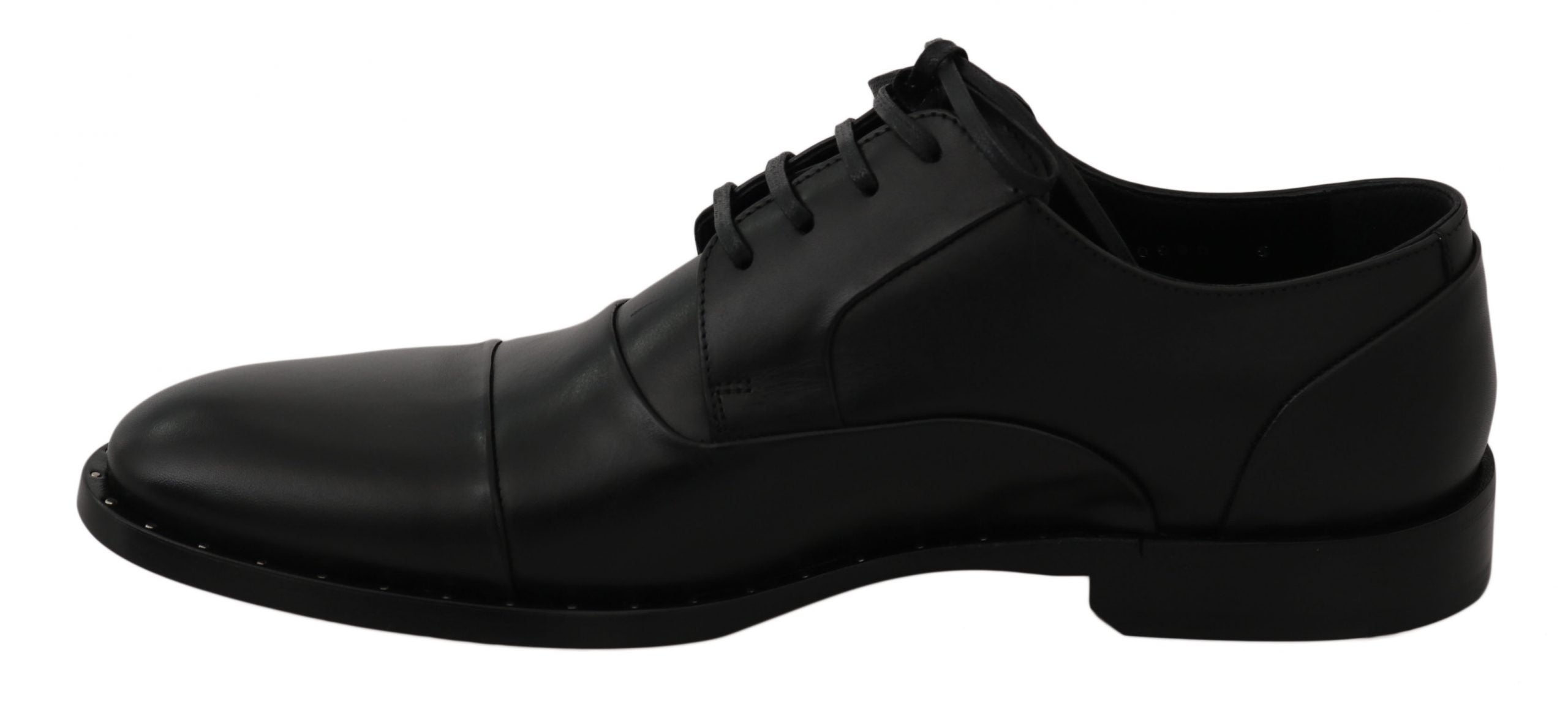 Dolce & Gabbana Black Leather Derby Formal Men's Shoes