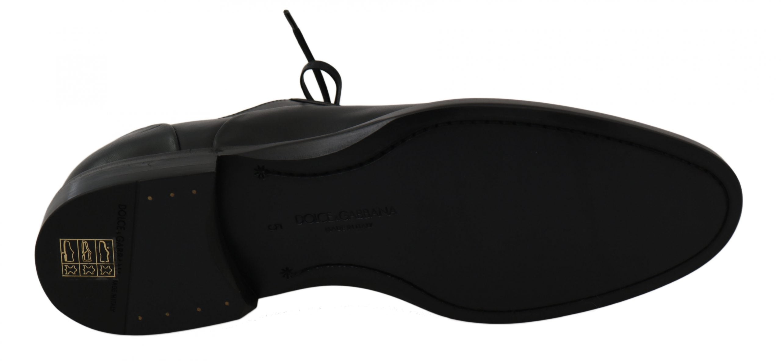 Dolce & Gabbana Black Leather Derby Formal Men's Shoes