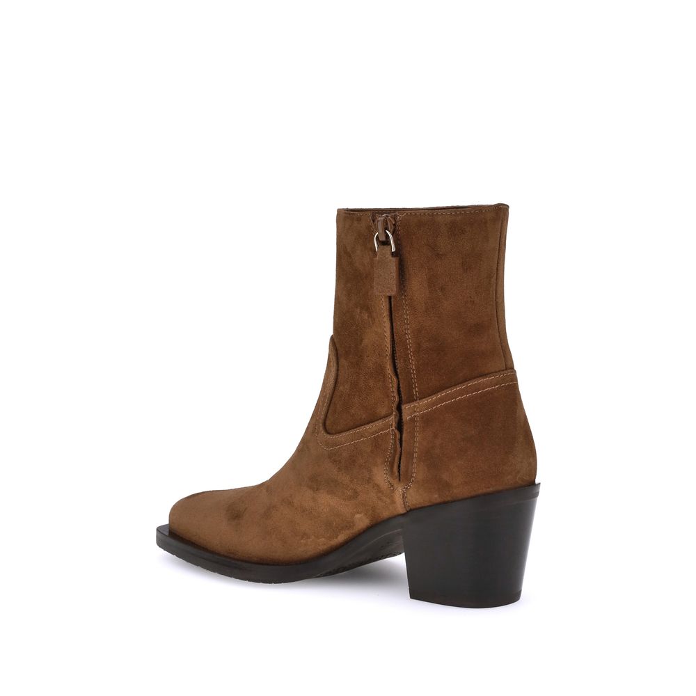 Stuart Weitzman Brown Calf Leather Bos Taurus Ankle Women's Boots