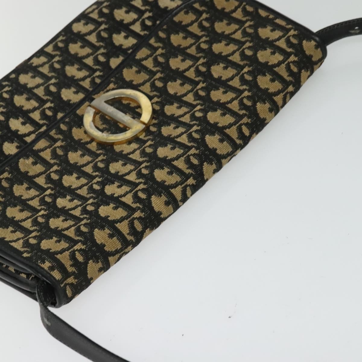 Christian Dior Trotter Shoulder Canvas Navy Canvas Handbag (Pre-Owned)