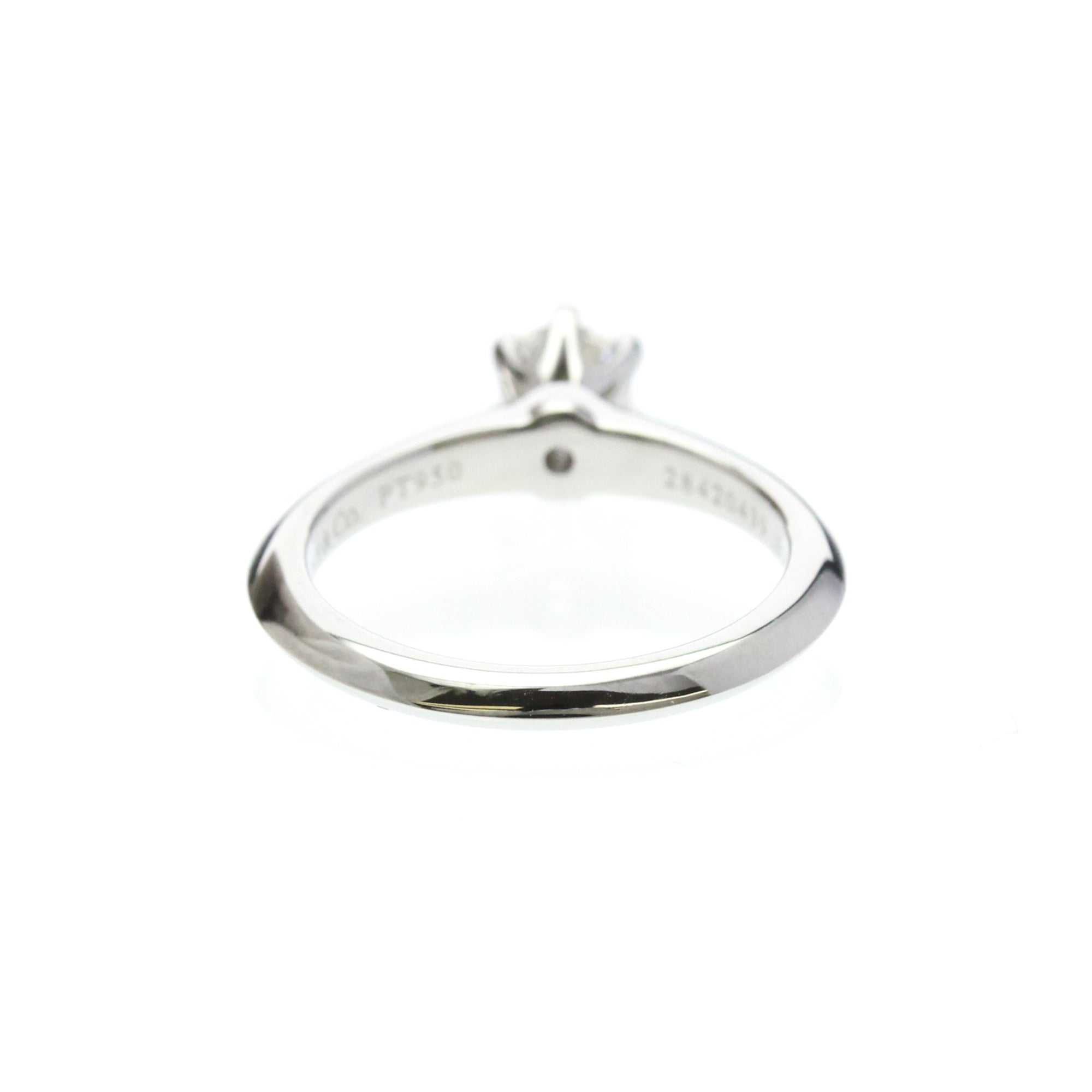 Tiffany & Co. Tiffany Setting Solitaire Platinum With Rbc Diamond Silver Platinum Ring Jewelry (Pre-Owned)