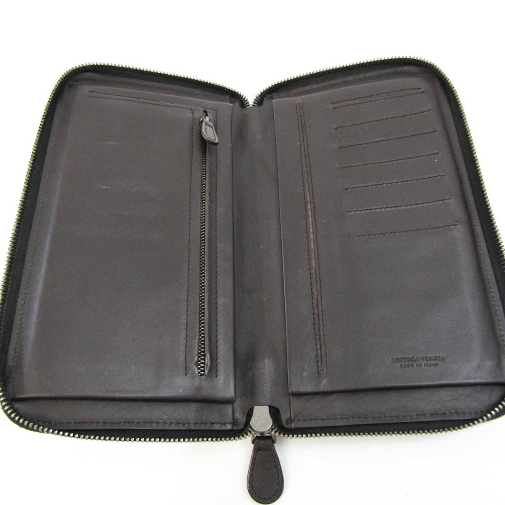 Bottega Veneta Intrecciato Brown Leather Wallet (Pre-Owned)
