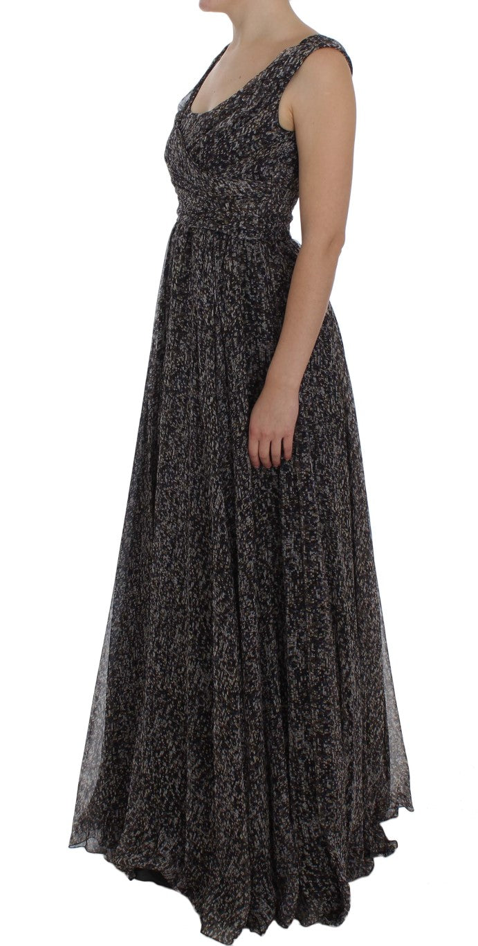 Dolce & Gabbana Dark Silk Shift Gown Full Length Women's Dress