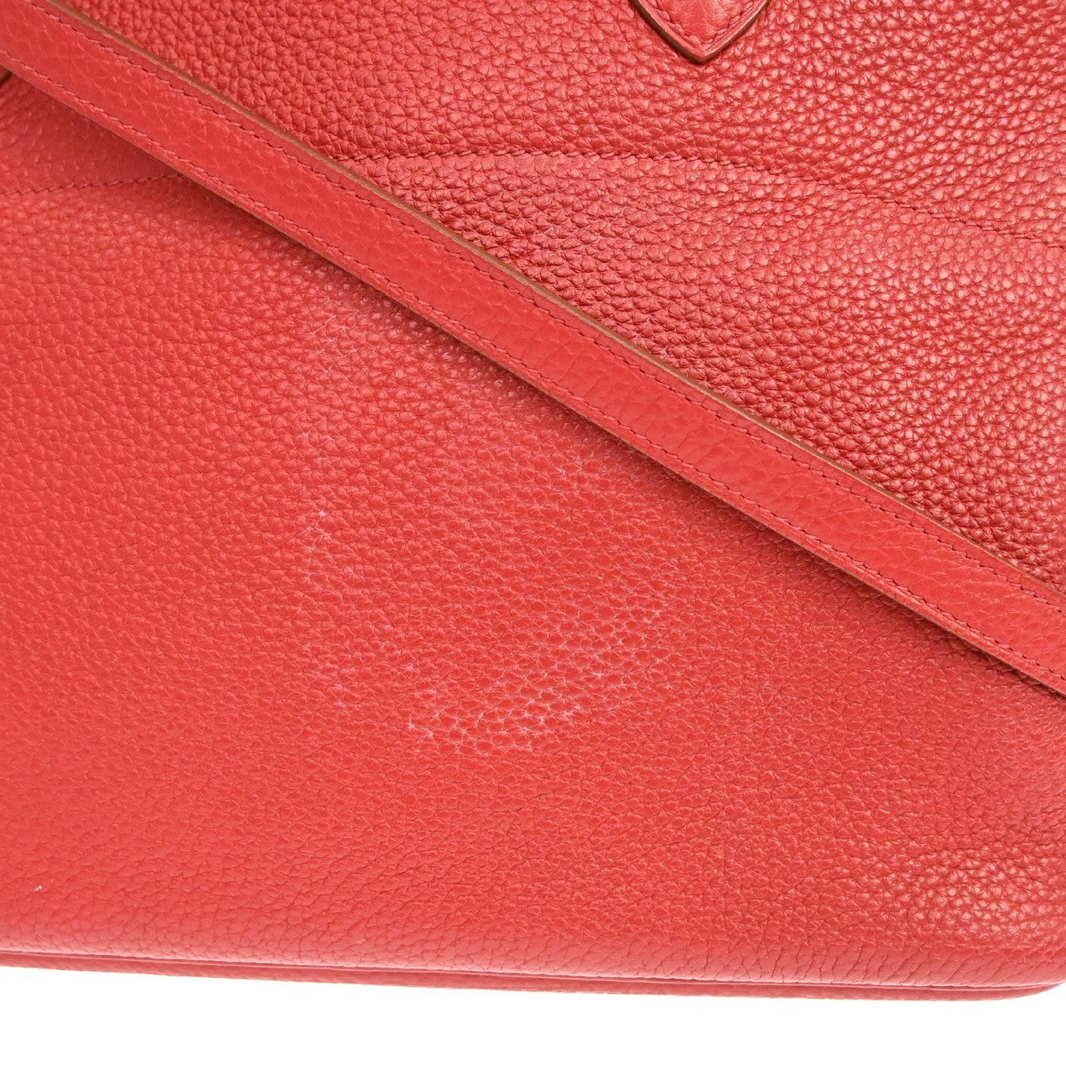 Hermes Bolide Clemence Red Leather Handbag (Pre-Owned)