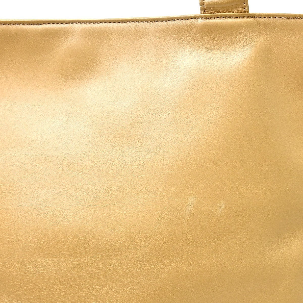 Chanel Vintage Cc Logo Tote Leather Beige Leather Tote Bag Bag (Pre-Owned)