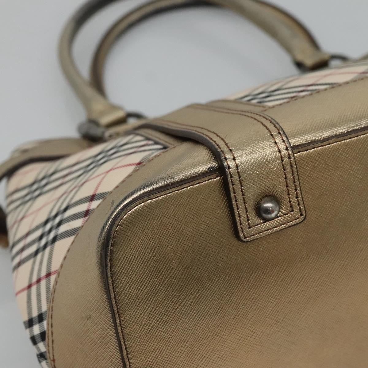 Burberry Nova Check Tote Canvas And Leather Beige Canvas Tote Bag Bag (Pre-Owned)