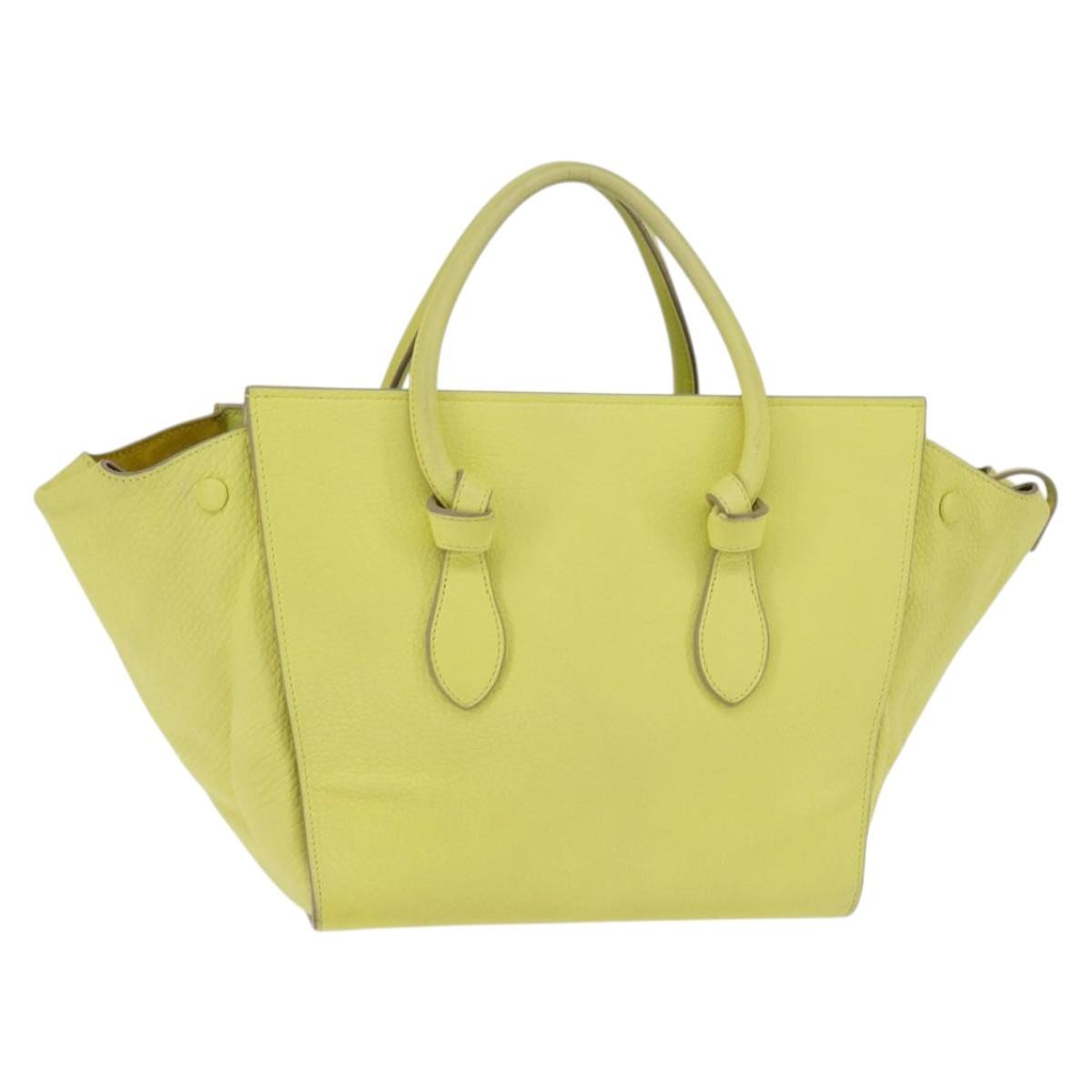 Celine Tie Knot Smooth Leather Yellow Leather Bag (Pre-Owned)