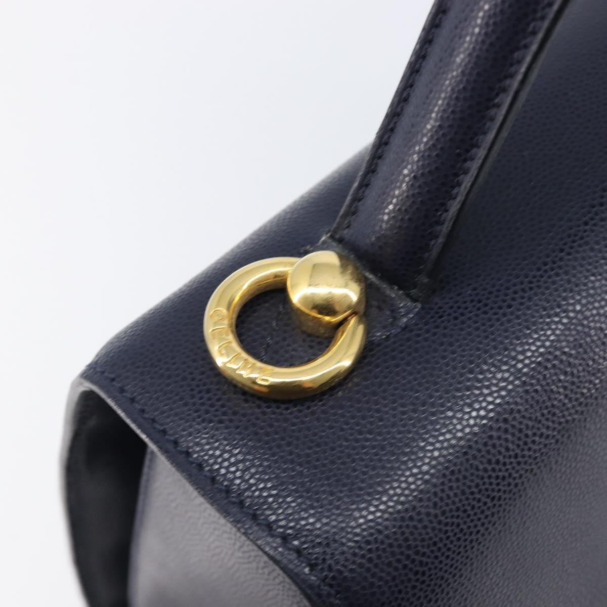 Celine Handbag Leather Navy Leather Handbag (Pre-Owned)