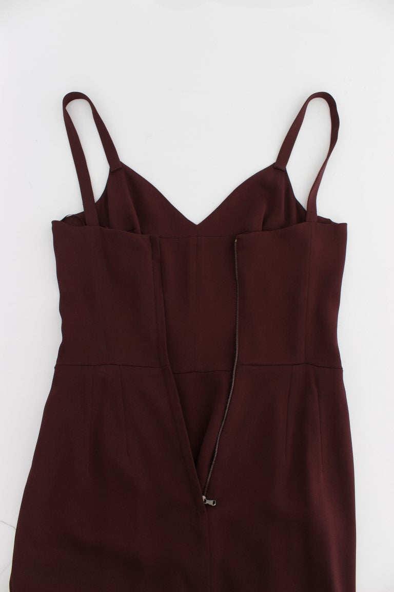Dolce & Gabbana Bordeaux Stretch Full Length Sheath Women's Dress