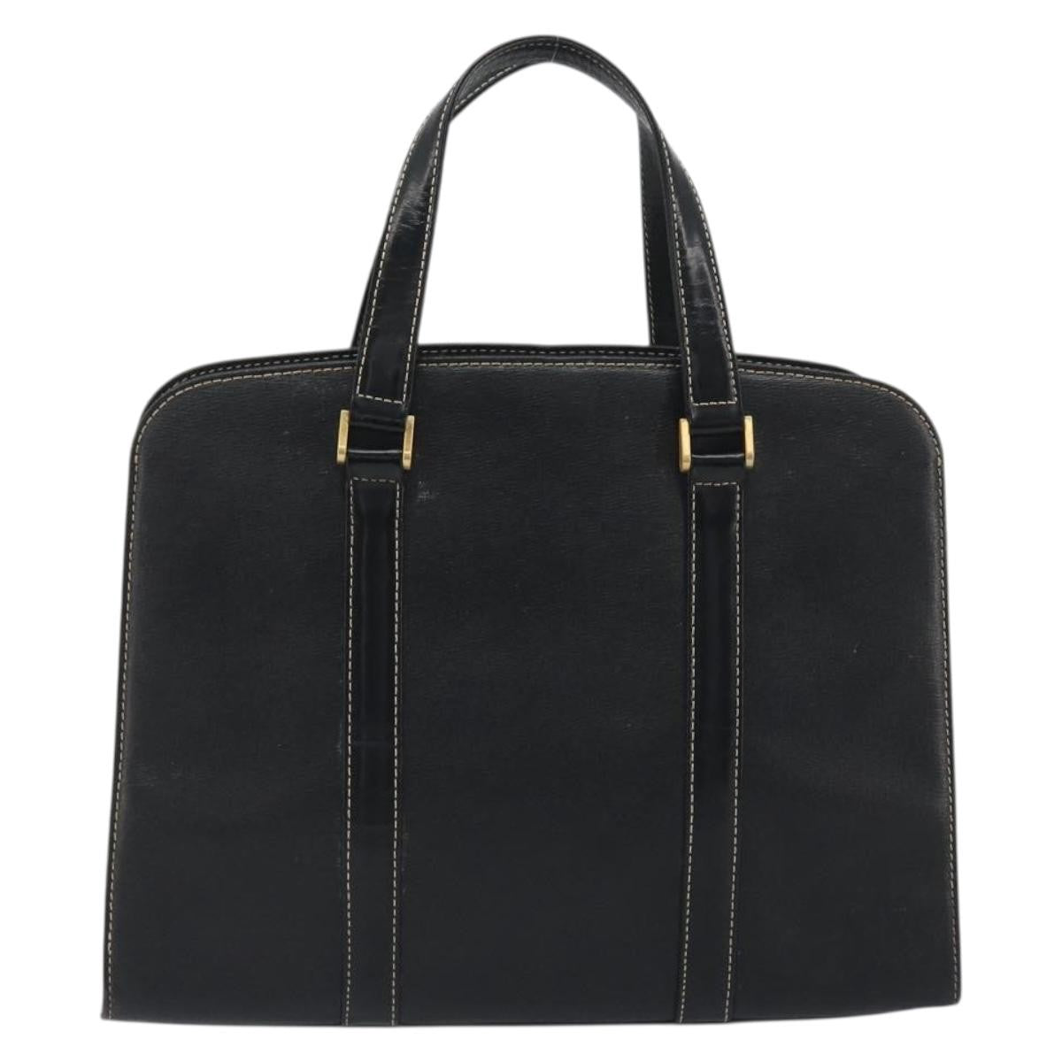 Burberry Vintage Leather Black Leather Handbag (Pre-Owned)
