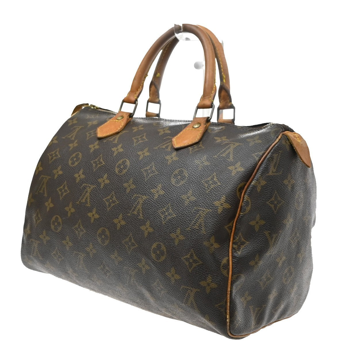 Louis Vuitton Speedy Monogram Canvas Brown Leather Handbag (Pre-Owned)