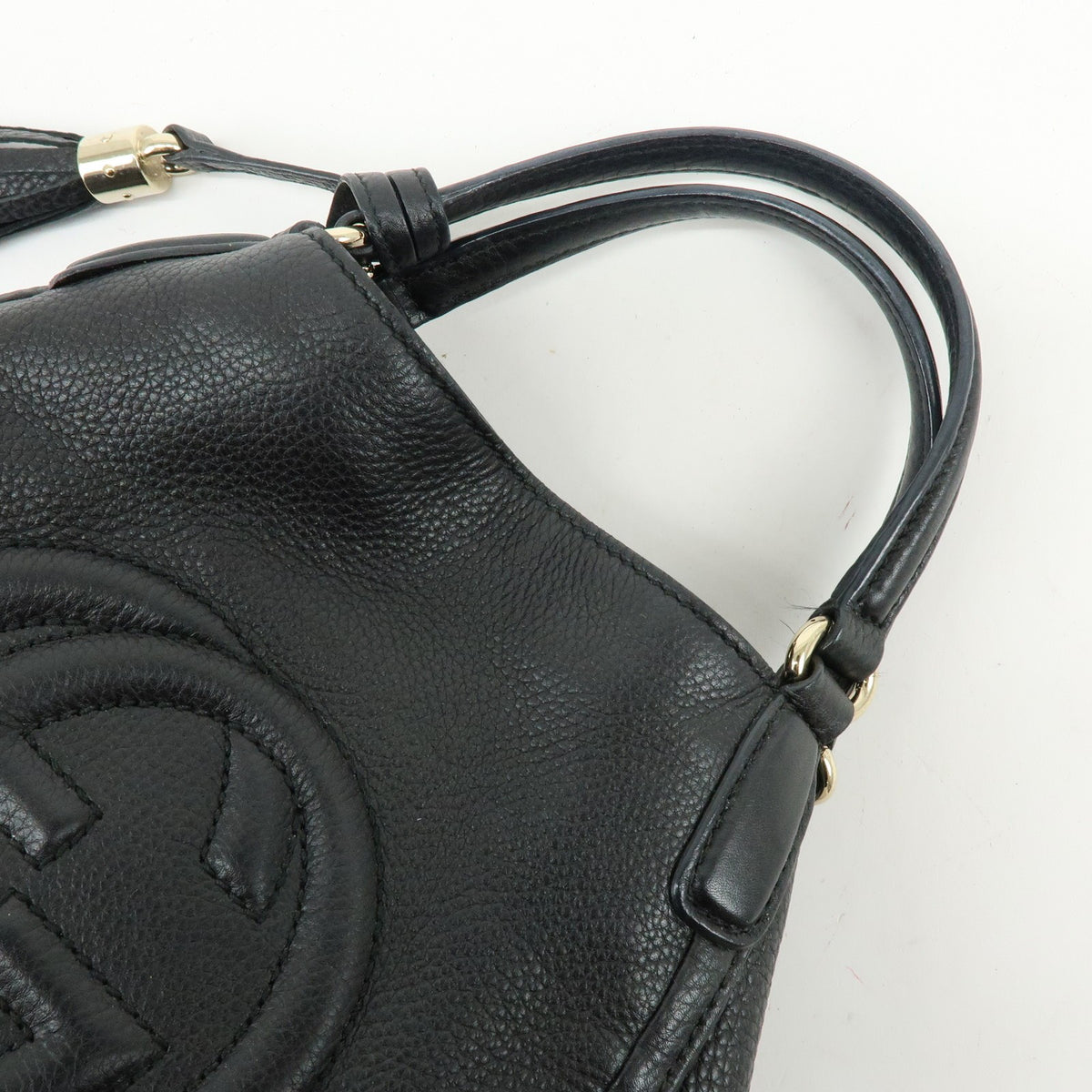 Gucci Soho Leather Black Leather Shoulder Bag Bag (Pre-Owned)
