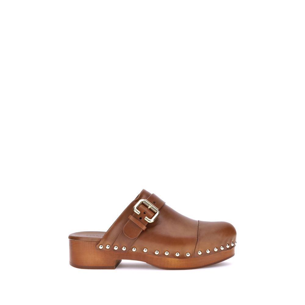 Chloé Brown Calf Leather Bos Taurus Women's Clogs