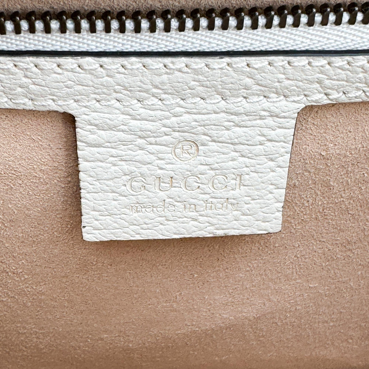 Gucci Ophidia Flap Top Handle Leather White Leather Handbag (Pre-Owned)