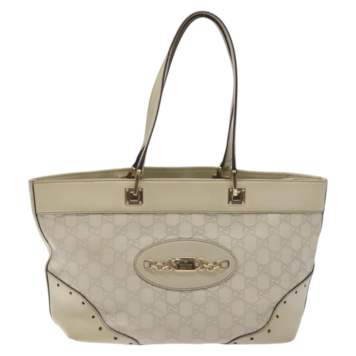 Gucci Gg Canvas Canvas White Canvas Bag (Pre-Owned)