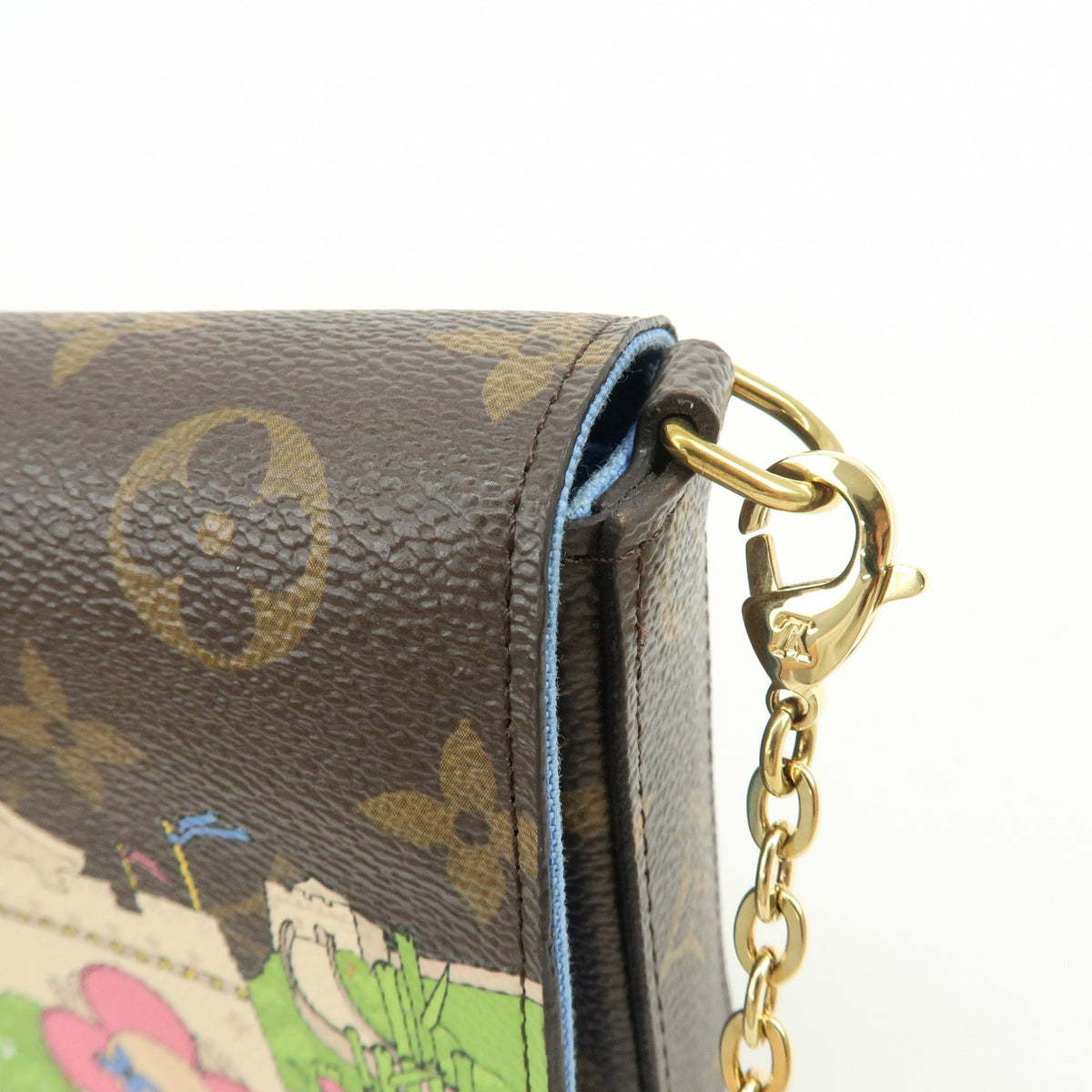 Louis Vuitton Felicie Pochette Limited Edition Vivienne Xmas Monogram Canvas Brown Canvas Clutche & Pouche Bag (Pre-Owned)