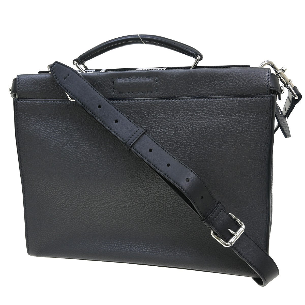 Fendi Monster Selleria Peekaboo Leather Gray Leather Shoulder Bag Bag (Pre-Owned)