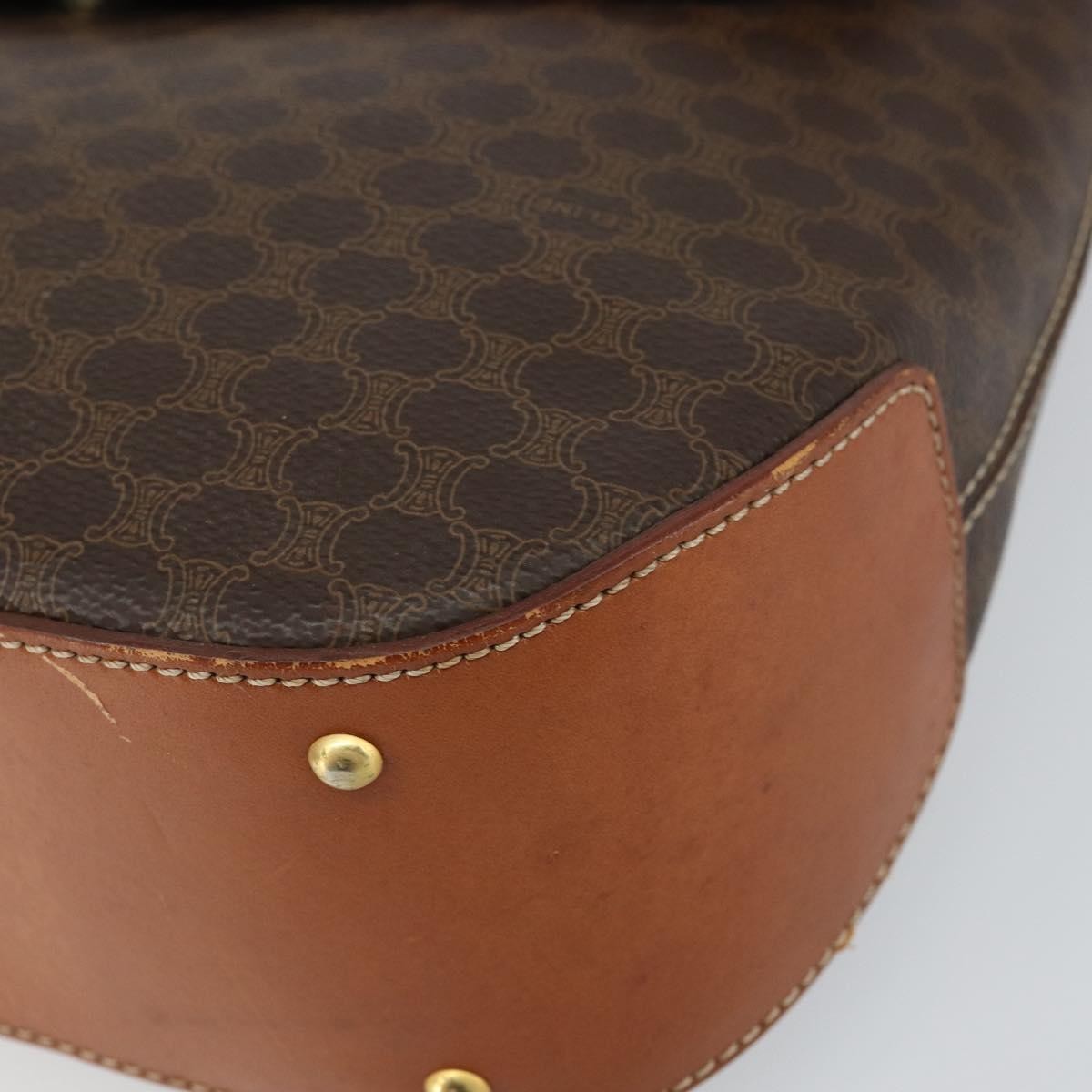 Celine Vintage Macadam Canvas Brown Canvas Handbag (Pre-Owned)