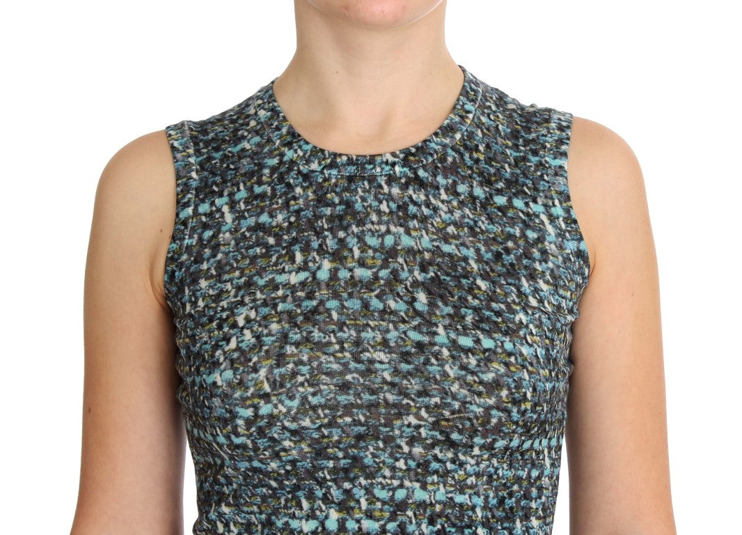 Dolce & Gabbana Blue Wool Sweater Sleeveless Women's Pullover