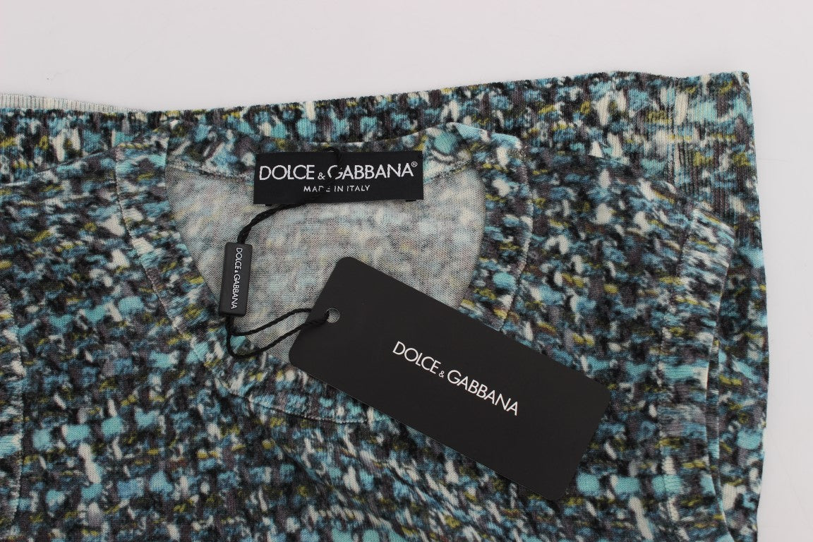 Dolce & Gabbana Blue Wool Sweater Sleeveless Women's Pullover