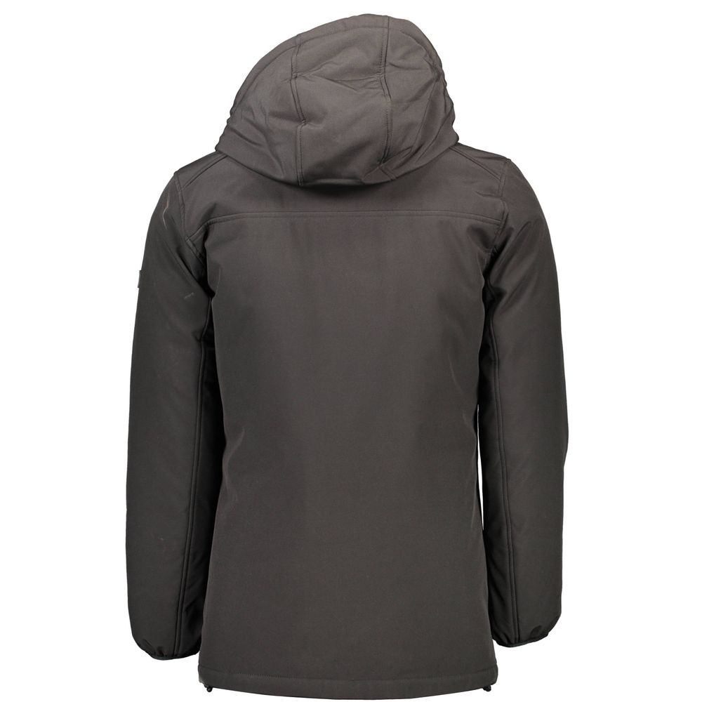 Yes Zee Black Polyester Jackets & Men's Coat