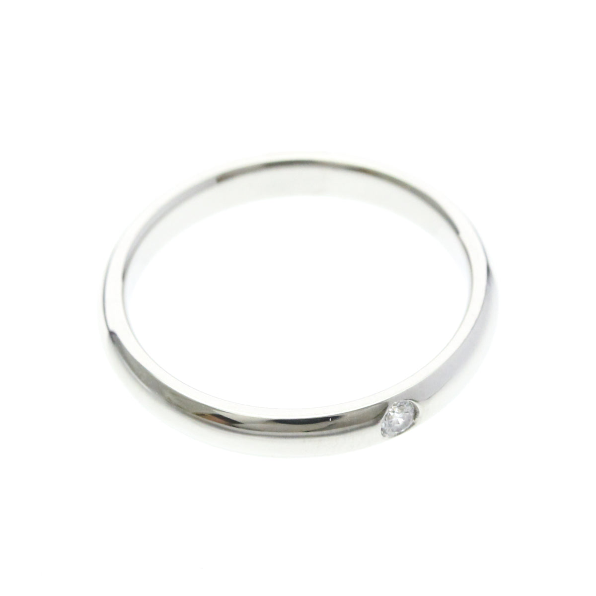 Harry Winston Single Diamond Band Platinum With Diamond Silver Platinum Ring Jewelry (Pre-Owned)