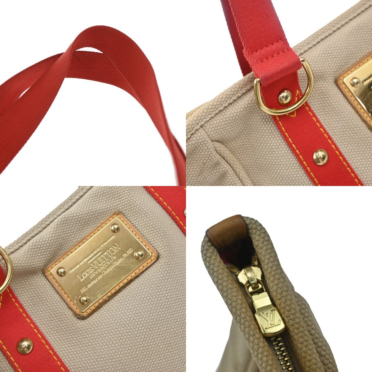 Louis Vuitton Antigua Canvas Beige Canvas Tote Bag Bag (Pre-Owned)