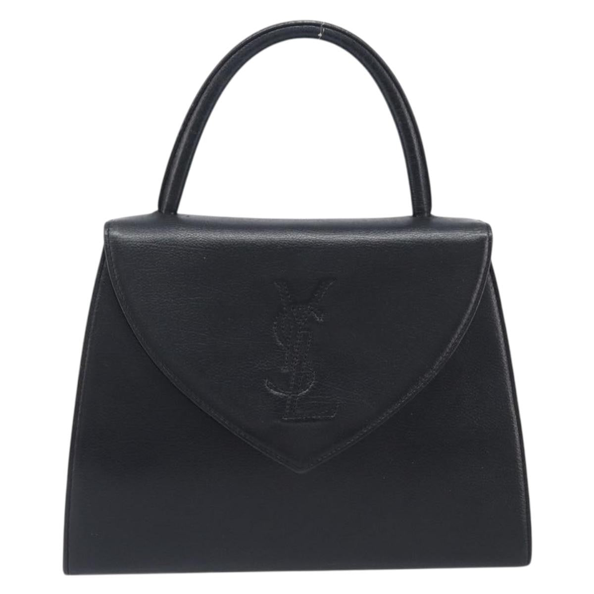 Saint Laurent Handbag Leather Black Leather Handbag (Pre-Owned)