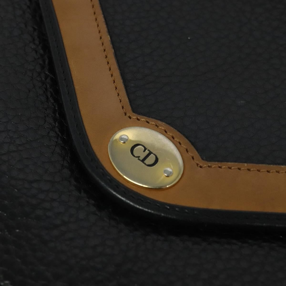 Christian Dior Vintage Cd Flap Leather Black Leather Shoulder Bag Bag (Pre-Owned)