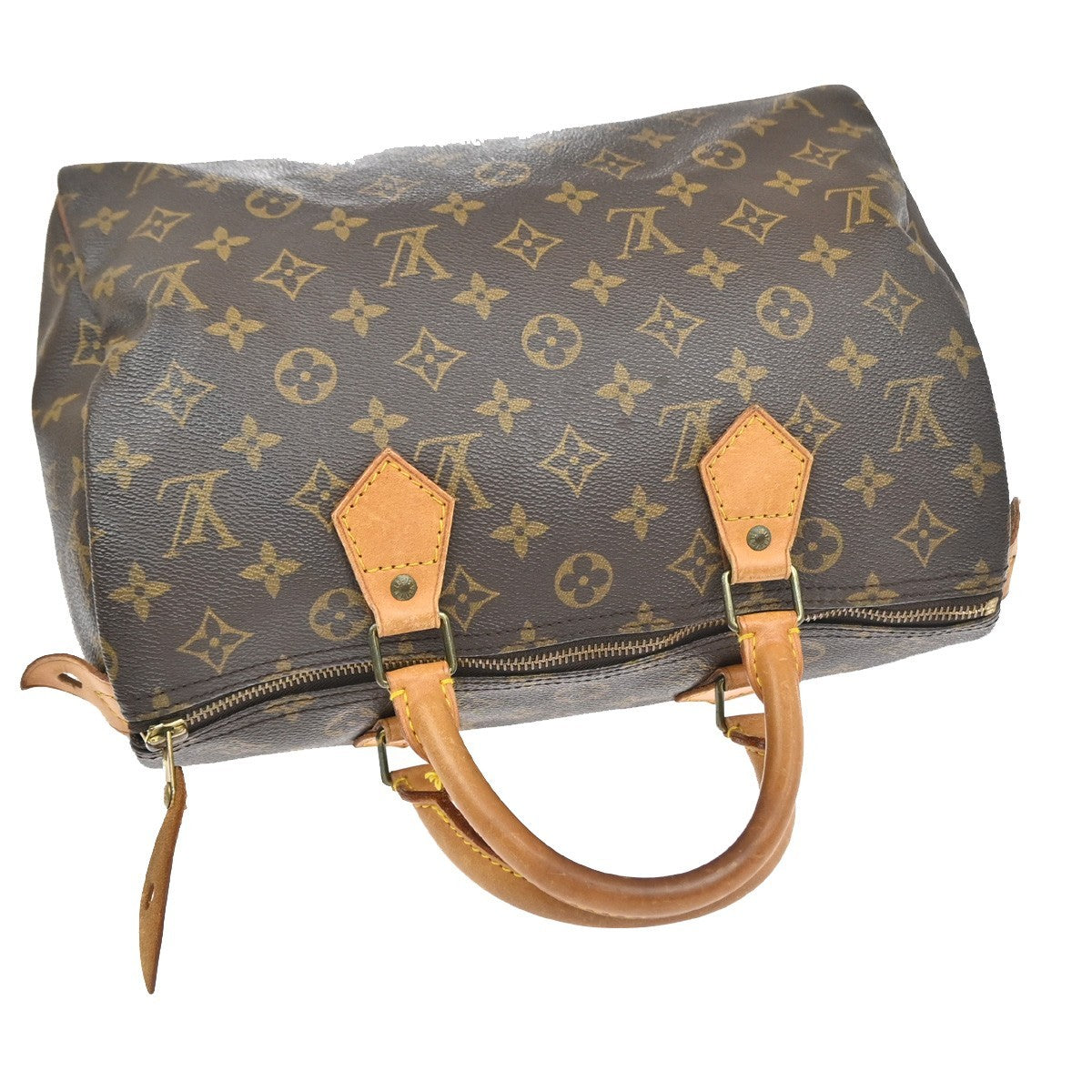 Louis Vuitton Speedy Monogram Canvas Brown Leather Handbag (Pre-Owned)