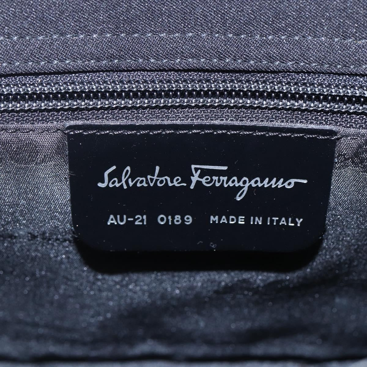Salvatore Ferragamo Vala Canvas Black Canvas Shoulder Bag Bag (Pre-Owned)