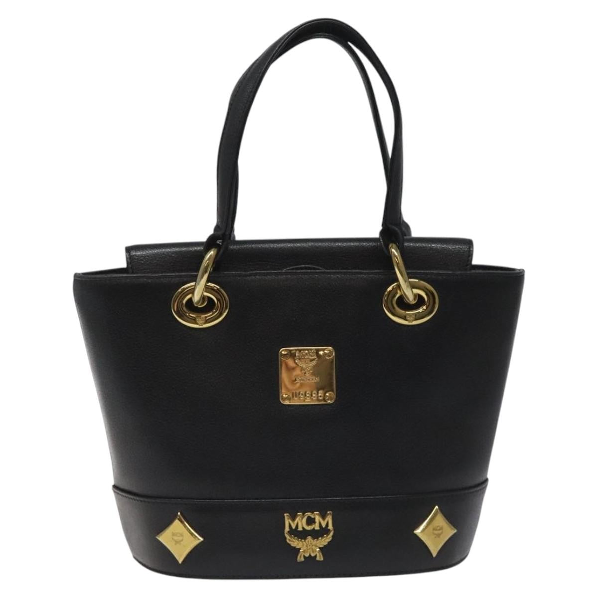 MCM Vintage Leather Black Leather Handbag (Pre-Owned)