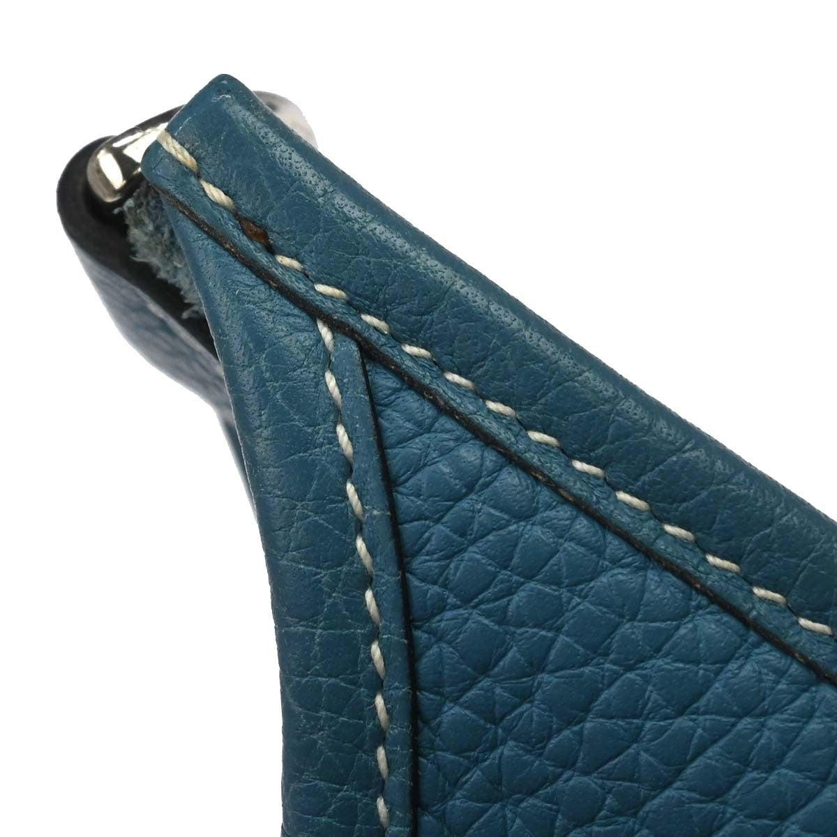 Hermes Evelyne Bag Gen Iii Clemence Blue Leather Shoulder Bag Bag (Pre-Owned)