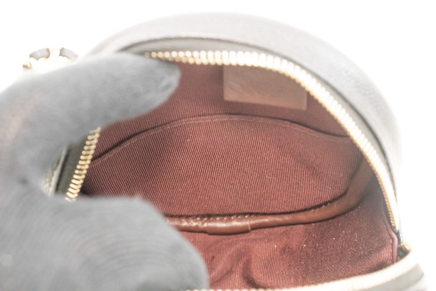 Chanel Round Compartment Clutch With Chain Quilted Caviar Leather Black Calfskin Clutche & Pouche Bag (Pre-Owned)