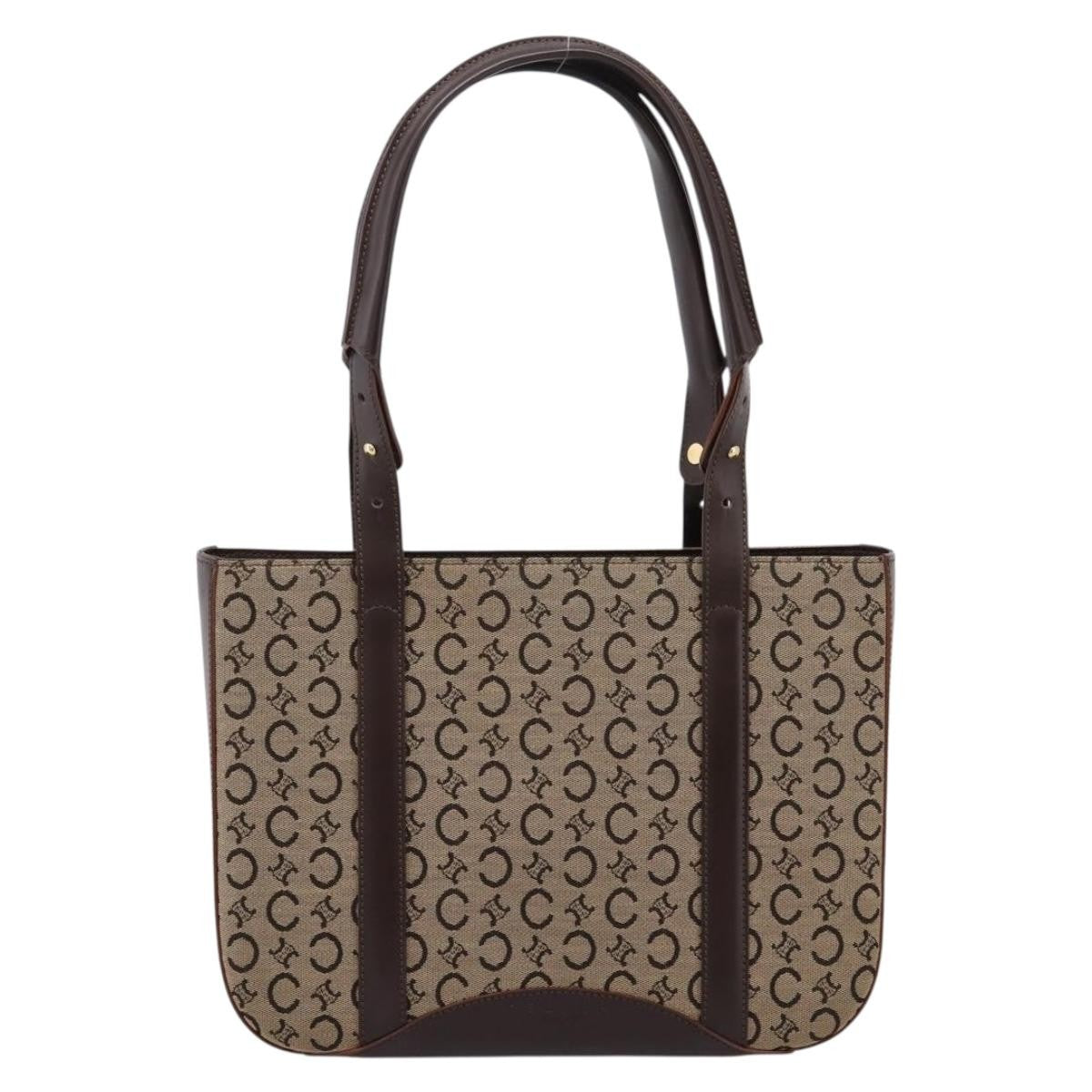 Celine C Macadam Canvas And Leather Beige Canvas Tote Bag Bag (Pre-Owned)