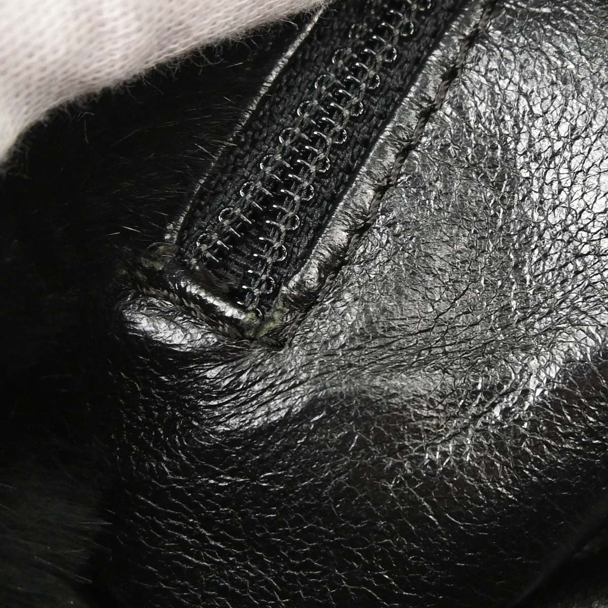 Chanel Chain Lapin Fur Black Rabbit Tote Bag Bag (Pre-Owned)