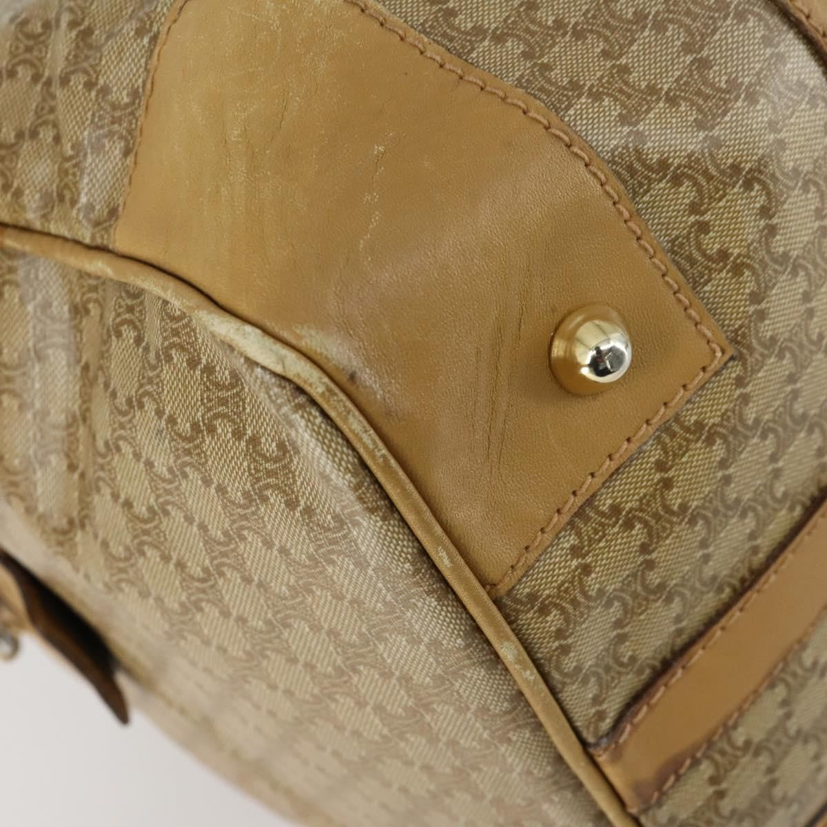 Celine Travel Duffle Triomphe Coated Canvas Beige Canvas Travel Bag Bag (Pre-Owned)