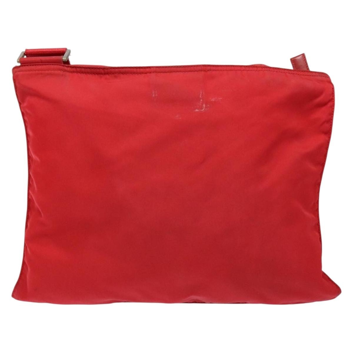 Prada Flat Messenger Tessuto Red Nylon Bag (Pre-Owned)