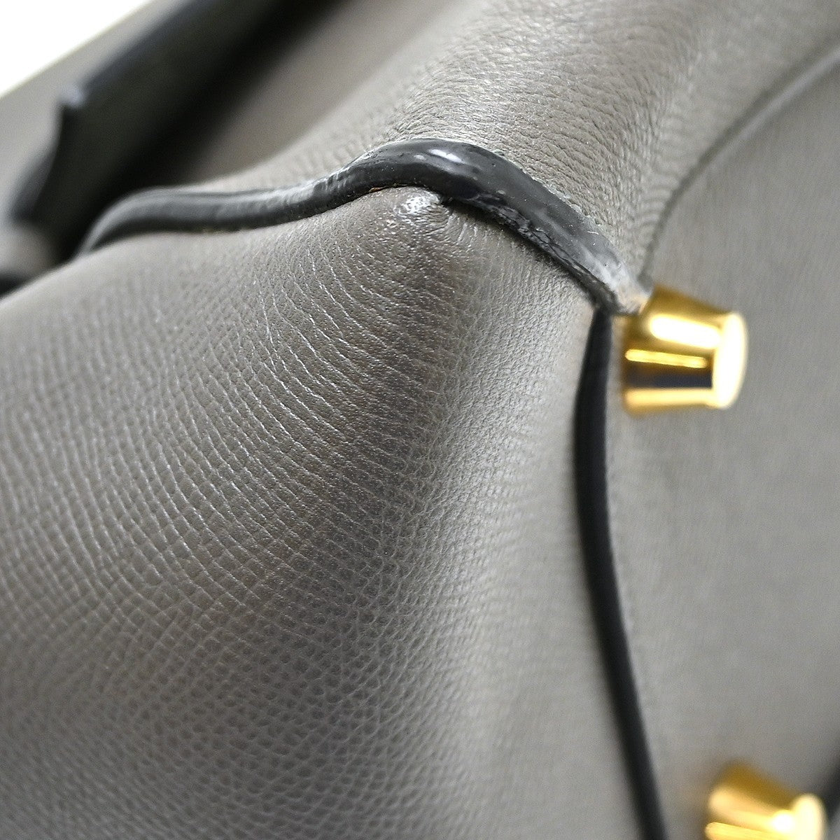 Celine Belt Leather Gray Leather Handbag (Pre-Owned)