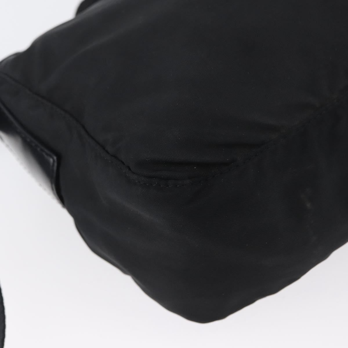 Prada Front Zip Tessuto Black Nylon Shoulder Bag Bag (Pre-Owned)