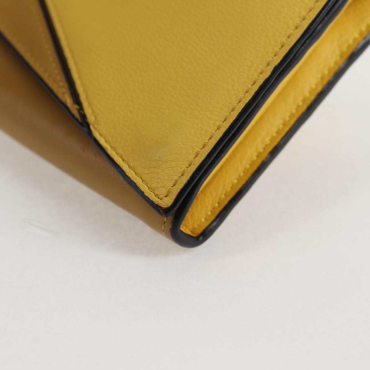 Loewe Puzzle Zip Leather Yellow Leather Wallets Accessory (Pre-Owned)