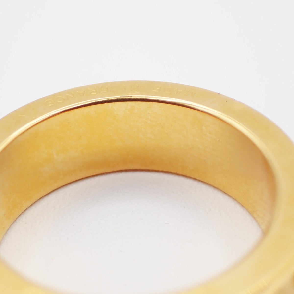 Hermes Kelly Gavroche Gold Plated And Leather Gold Gold_Plated Ring Jewelry (Pre-Owned)