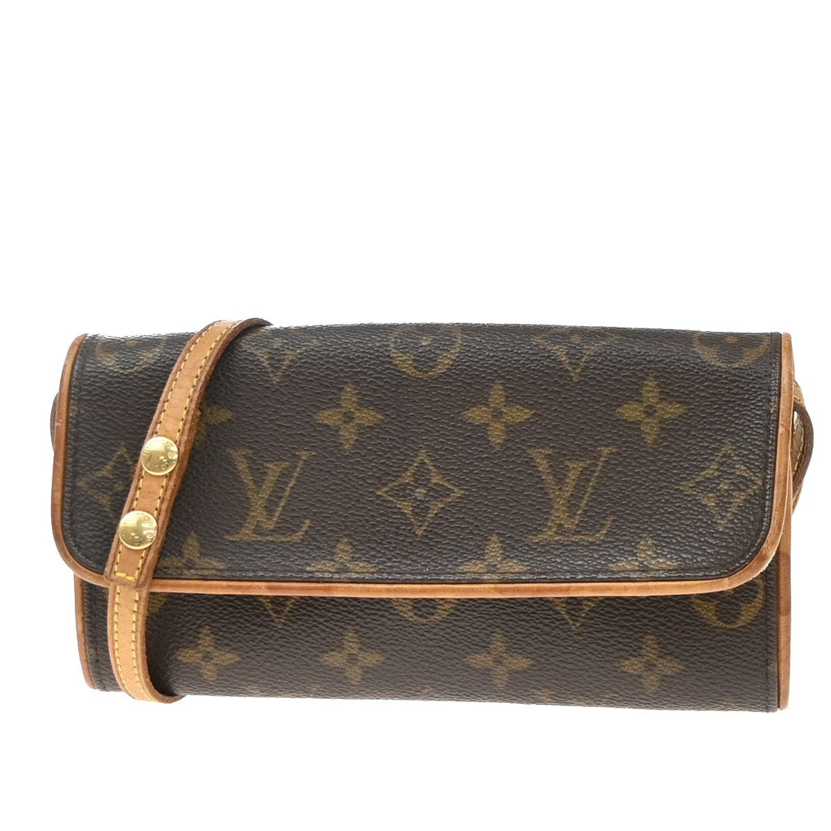 Louis Vuitton Twin Monogram Canvas Brown Canvas Clutche & Pouche Bag (Pre-Owned)