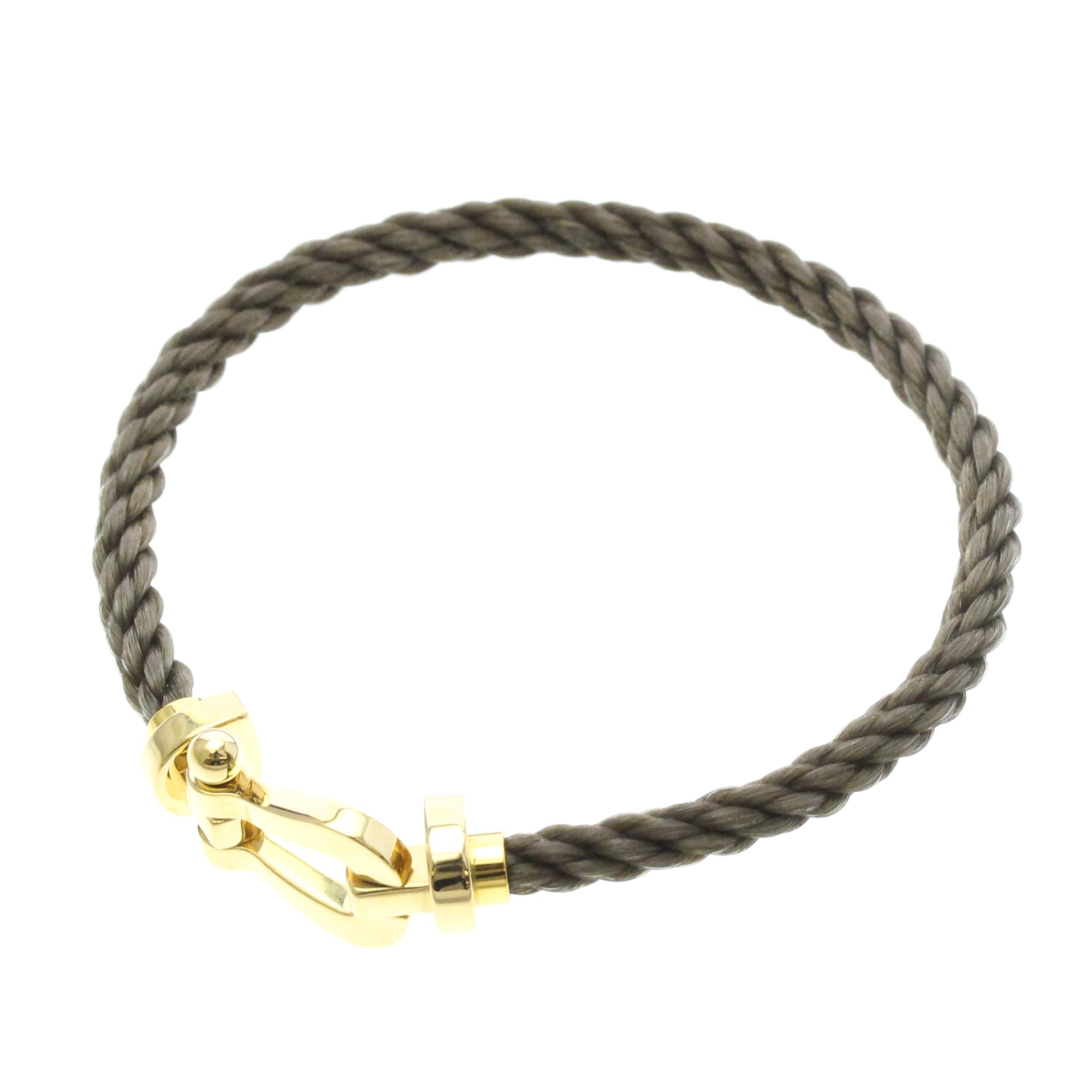 Fred Paris Force 10 Woven Cord And Stainless Steel With 18K Yellow Gold Gold Yellow_Gold Bracelet Jewelry (Pre-Owned)
