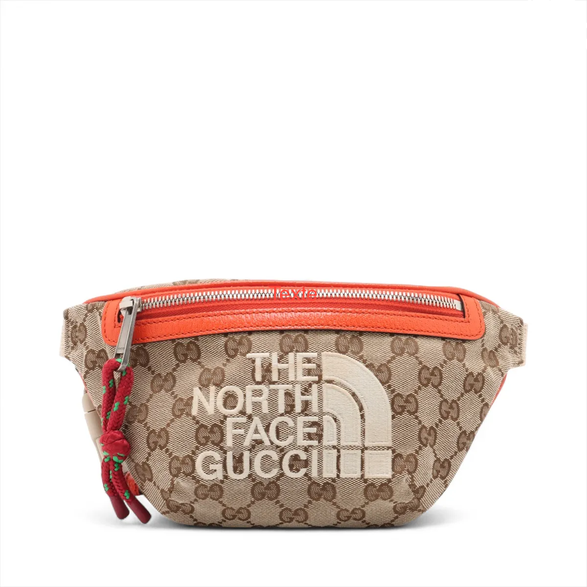 Gucci Ophidia Zip Belt Gg Velvet Beige Canvas Clutche & Pouche Bag (Pre-Owned)