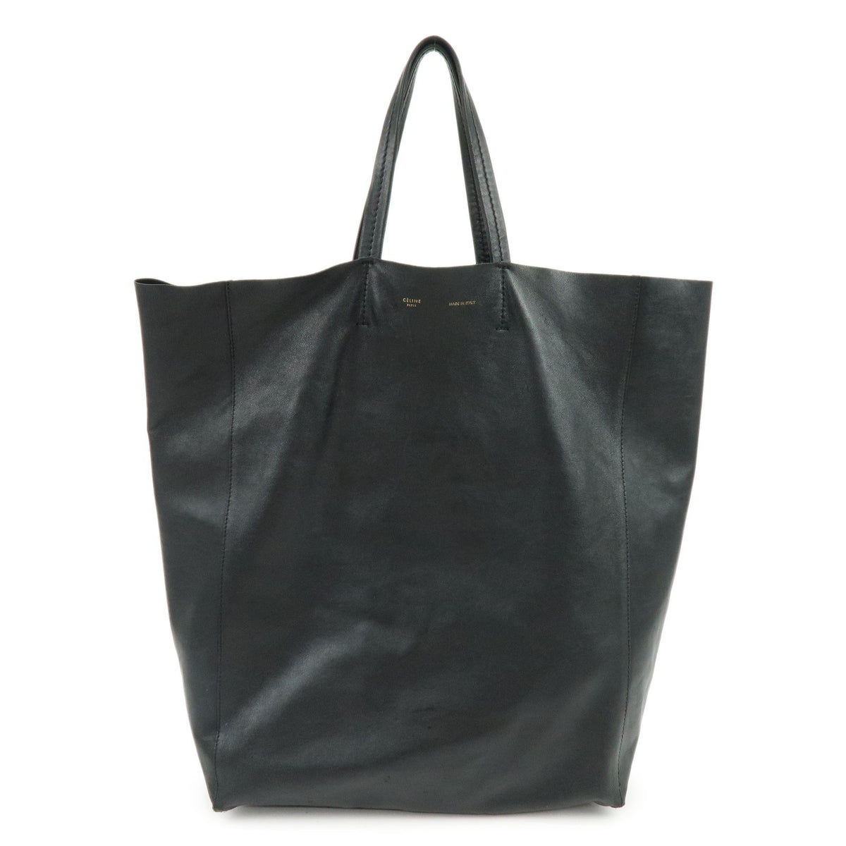 Celine Vertical Cabas Leather Black Leather Tote Bag Bag (Pre-Owned)