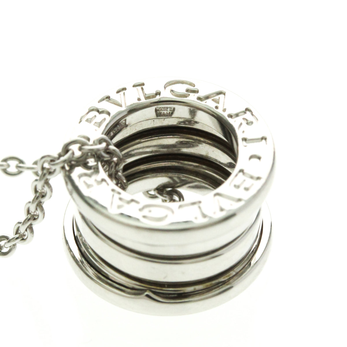 Bvlgari B.Zero1 Pendant 18K White Gold Silver White_Gold Necklace Jewelry (Pre-Owned)
